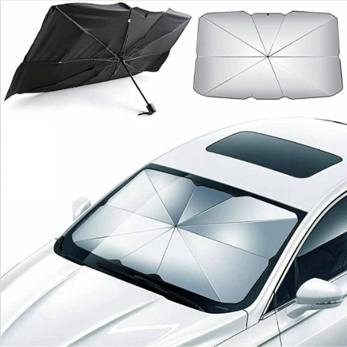 PARASOLE per AUTO PARABREZZA ANTERIORE PIEGHEVOLE OMBRELLO PORTATILE AS-06636